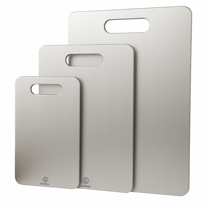 원리버 SUS 304 클린 위생 스텐 도마, 1개, 실버