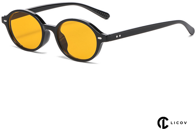 LICOV 긱시크 오벌 뿔테 선글라스 호피패턴 UV차단