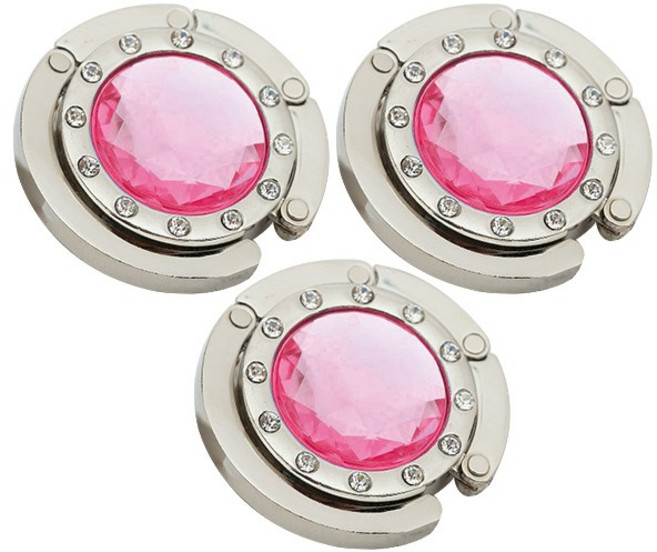 라이프플러스 크리스탈 휴대용 가방걸이, 러브핑크, 3개