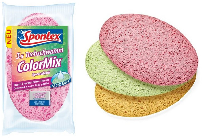 스폰텍스 컬러 믹스 Spontex ColorMix cloth sponge, 2개, 3개입