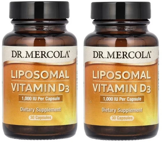 Dr.Mercola 닥터머콜라 리포소말 비타민 D3 1000IU 30캡슐 2팩, 30정 - 쿠팡