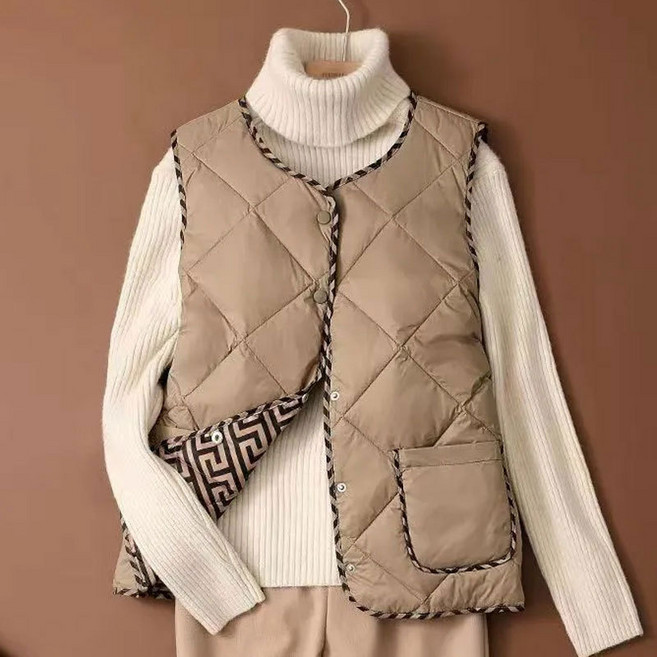 타임퓨어 50대 여성 겨울 경량 패딩 조끼 루즈핏 할머니조끼 역시즌 퀼팅 패딩조끼 데일리 캐주얼 패딩베스트 따뜻한 패딩 베스트