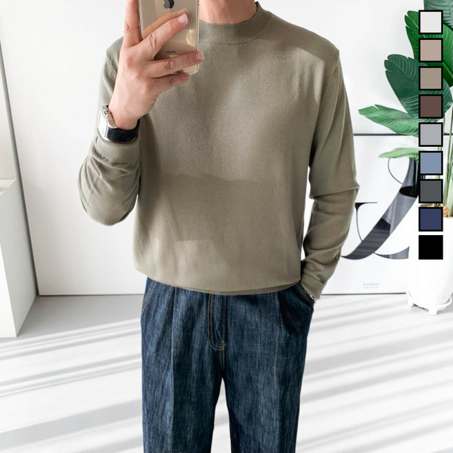 놈시크 M-4XL 남자 니트 부드러운 캐시미어 라운드 스판 스웨터 빅사이즈