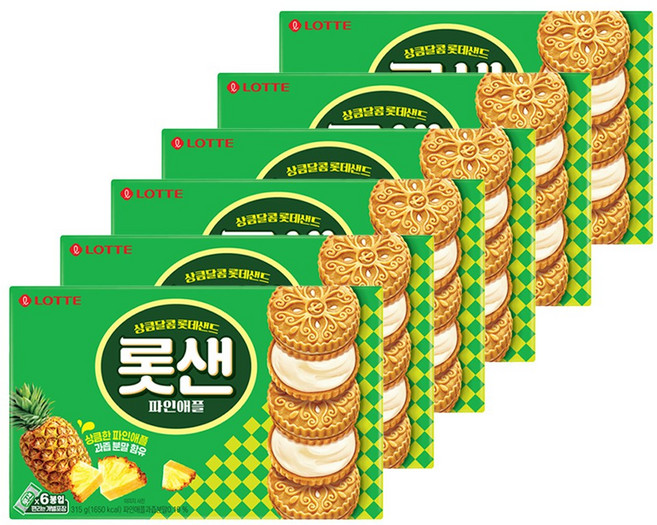 롯데웰푸드 롯샌 파인애플, 315g, 6개