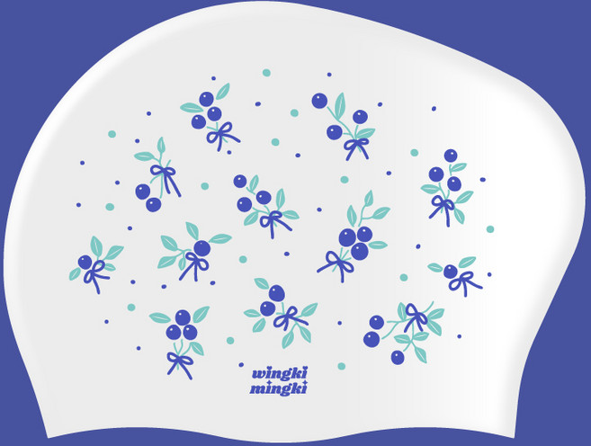 윙키밍키 베리가득 실리콘 롱헤어 긴머리 빅사이즈 수모 수영 모자, WHT, 1개