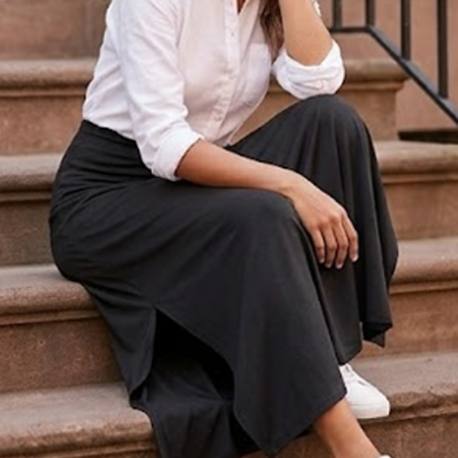 휘잇 부드러운 니트 스커트 A라인 데일리 치마