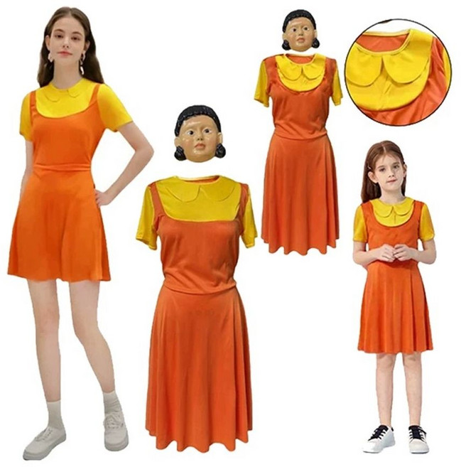 영희 옷 가면 진행요원 굿 반티 할로윈 졸업사진 복장 의상 코스튬, B. 단일 치마, F. 성인 XL 신장 165175CM, 1개