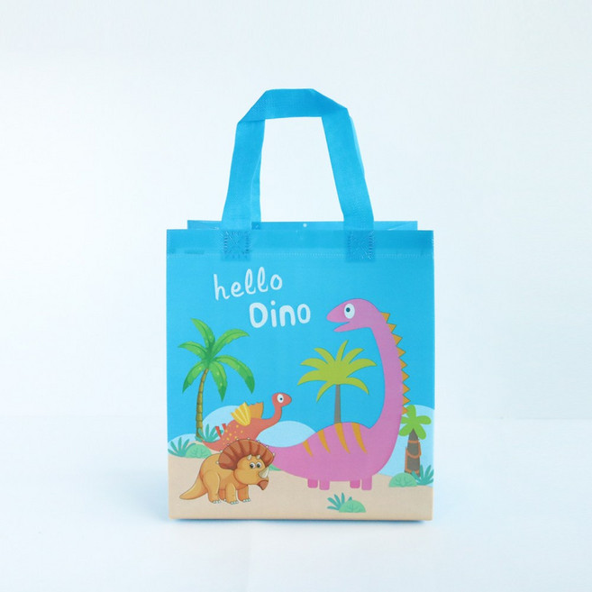 (10개세트) 타포린 가방 쇼핑백 어린이날 구디백 단체 선물 포장 대형 소형 기프트백, 타포린백(공룡-블루)(소)(10개세트)