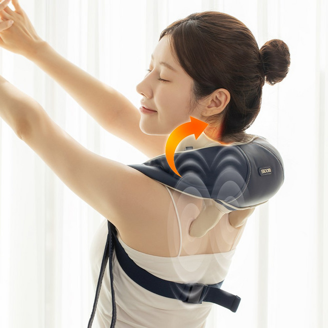[슬룸 정품] 슬룸 넥숄더 힐링케어 V2 무선 목 어깨 마사지기 안마기 승모근 온열 찜질, 2개, SL25EQ05