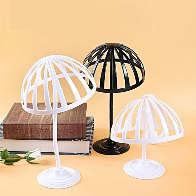 통가발플라스틱거치대 베레모수납받침대 비니 캡모자 진열스탠드, 스탠드형 20CM_화이트, 1개, 화이트