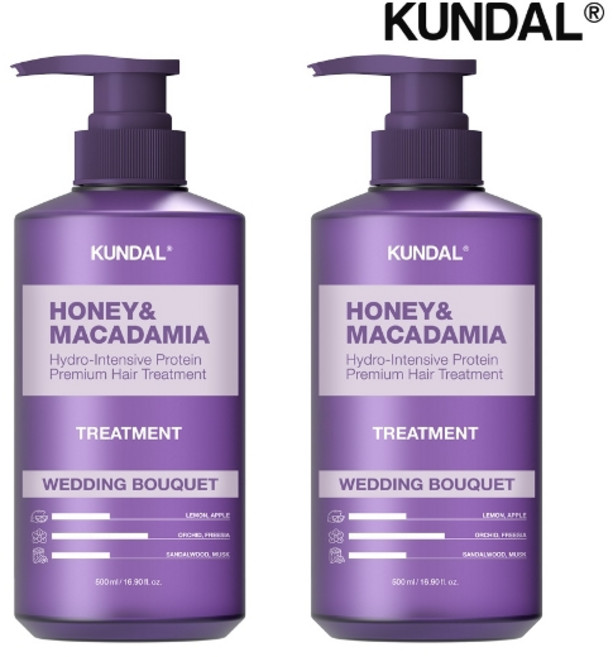 기타 쿤달 허니 앤 마카다미아 단백질 트리트먼트 웨딩부케 500ml x2개, 색상:09) 웨딩부케