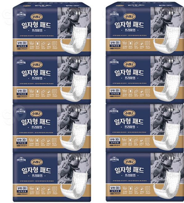 수려니 프리미엄 일자형 패드 30매 x 8팩(240매), 30개입, 온팜 1