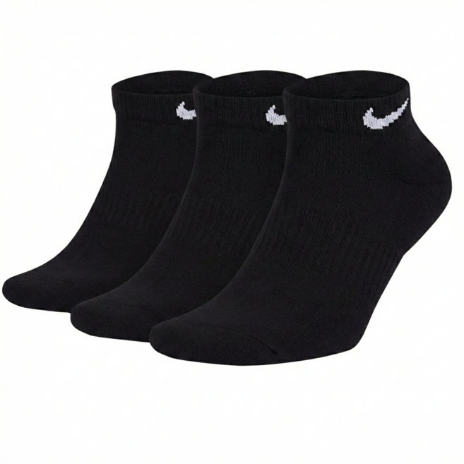 나이키 에브리데이 쿠션 단목삭스 SX7670-010 3켤레 1팩, 블랙, 1세트