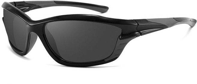 Uttalenz 프리미엄 스포츠 편광 자외선차단 고강도 TAC 렌즈 고글 선글라스 U54705, 블랙(BLACK), 1개
