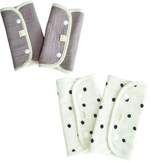 메롱베베 아기띠 침받이 2종 x 2p 세트, 도트+코코아, 1세트