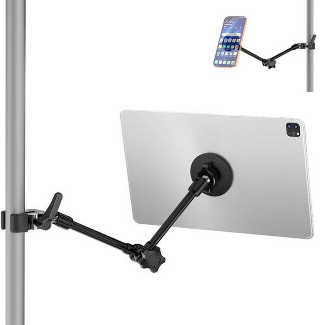 Magnetic iPad Holder for Microphone Stand / Music Stand Tablet Mount Compatible with MagSafe 4.7~1, Magnetic Microphone Stand