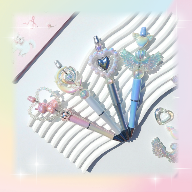 꾸잉 볼펜 꾸미기 세트 볼꾸 볼펜비즈 데코펜 DIY세트, 1개, 오로라 4종 세트