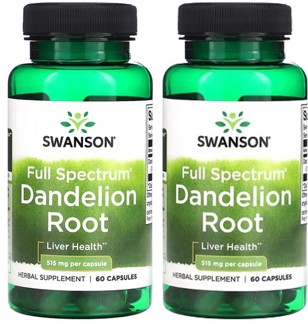 스완슨 풀스펙트럼 민들레 뿌리 515mg 60캡슐, 2개, 60정 - 쿠팡