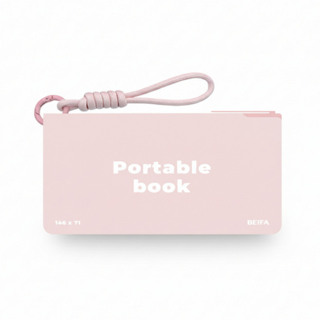 다다베 휴대용 미니 스트랩 노트 수첩, 1개, 핑크