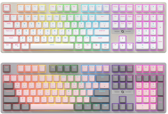 COX CK580 교체축 게이밍 Content 스위치 유선 기계식 키보드, 갈축, 화이트