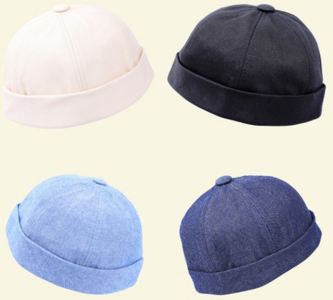 국내생산 1-3세용 순면 아기 와치캡 빵모자