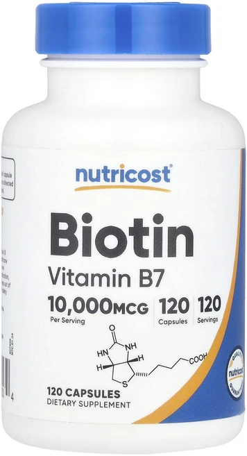 Nutricost 비오틴 10000mcg 캡슐 120정, Nutricost비오틴10000mcg캡슐120정, 1개 - 쿠팡