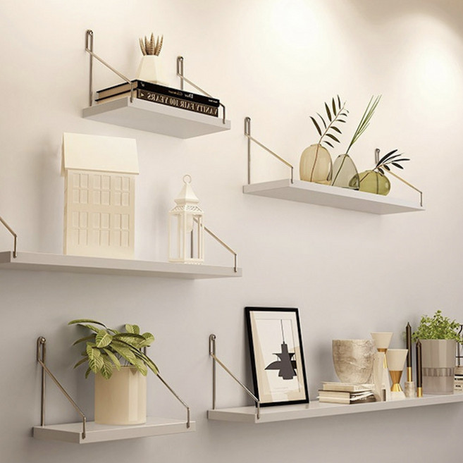 원룸공간 무타공선반 벽선반 원목 벽걸이선반, 화이트우드, 1단