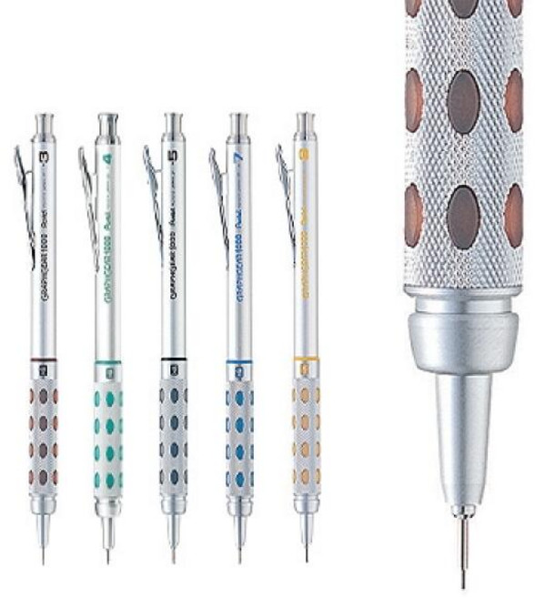 0.3mm0.4mm0.5mm0.7mm0.9mm 그라프기어 1000 제도샤프 5종, 0.7mm