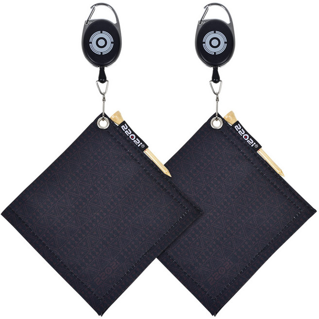 2202i 골프 릴 클리너 골프타올 클럽수건 골프타월 2개, 블랙