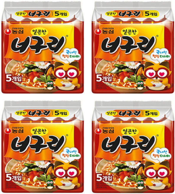 농심 얼큰한 너구리 120g, 20개