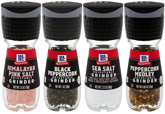 McCormick 소금 후추 그라인더 세트 히말라야 핑크 소금 바다 소금 블랙 후추 후추 혼합 집들이 선물 미국직구, 1세트