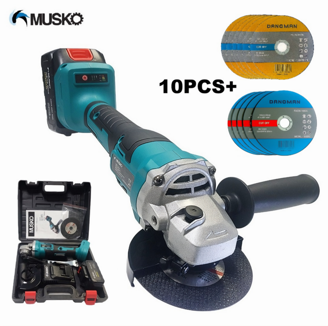 머스코 20V 충전식 무선 앵글 그라인더 세트 FKAG20 /연마기 마끼다배터리 호환 / 보쉬배터리 젠더사용가능_별도구매, 1개
