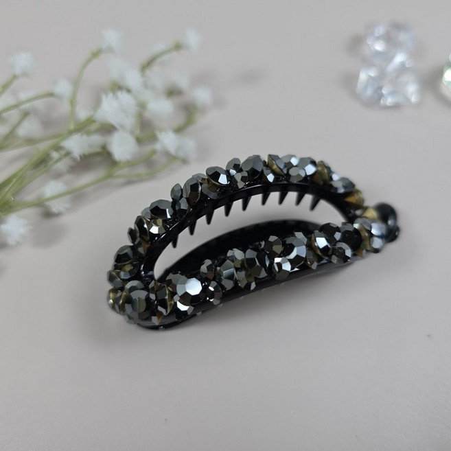 원형 둥근 바나나핀 큐빅 두줄 스톤 원형 스톤 헤어핀 전체머리 반머리 화려한 머리핀