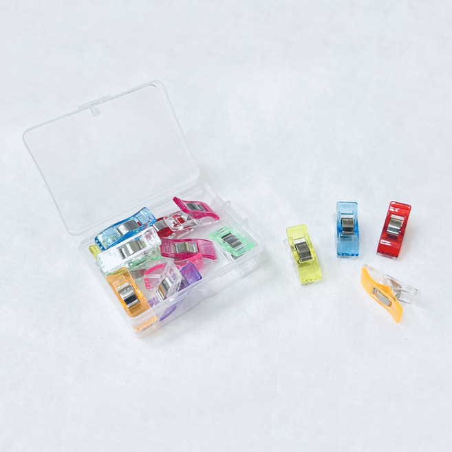 칼라 시접집게 원단집게 15개입 (+보관케이스), 1개