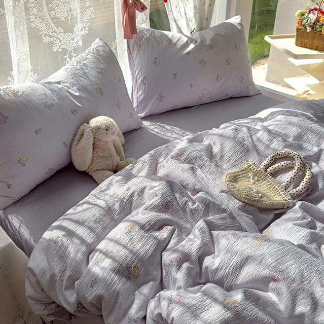 YOPENCE 사계절 부드러운 침구세트 고밀도 매트리스커버+이불커버+베개커버 2P 세트