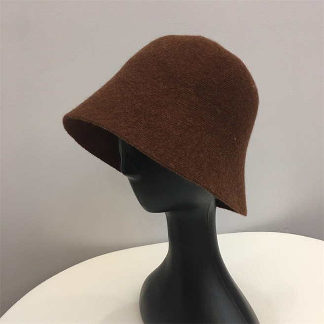 VITALO 소프트 니트 버킷햇 여성 가을 겨울 울혼방 벙거지 보넷 모자 데일리 버킷햇