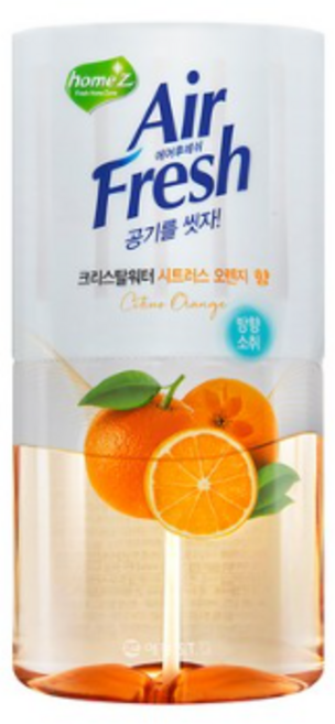 에어후레쉬 크리스탈워터 시트러스 오렌지 향 방향소취제 본품, 400ml, 3개