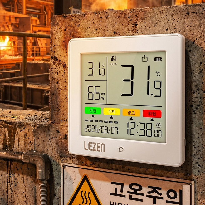 르젠 체감온도계 데이터 자동기록 저장 문서출력 온습도계 현장 산업용 공장 일반형, 화이트, 1개