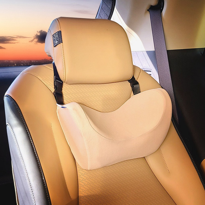 벤비아 차량용 어린이 목쿠션 가죽 목베개 유소아 아동 키즈 어린이집 유치원 초등학생 KC 인증 비행기 기차 자동차 00599, 1개, A-3 메쉬 베이지