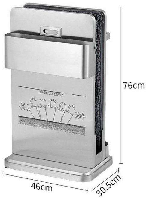 채움픽(채움마켓) 우산털이 제거기 털이개 건조 우산보관 우산꽂이, 1개, 실버 수동