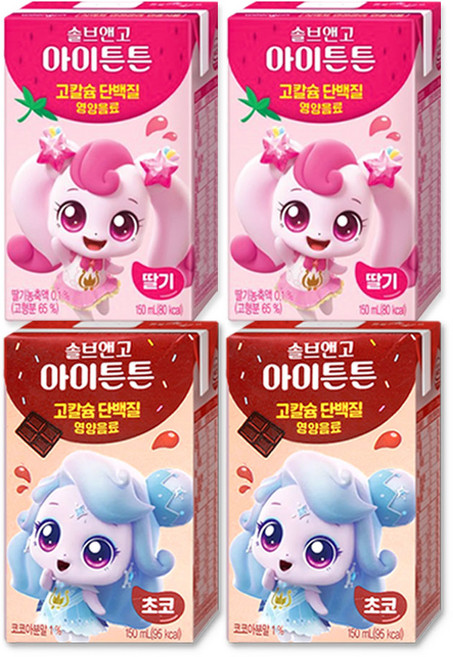 캐치티니핑 솔브앤고 딸기맛+초코맛, 4개, 150ml