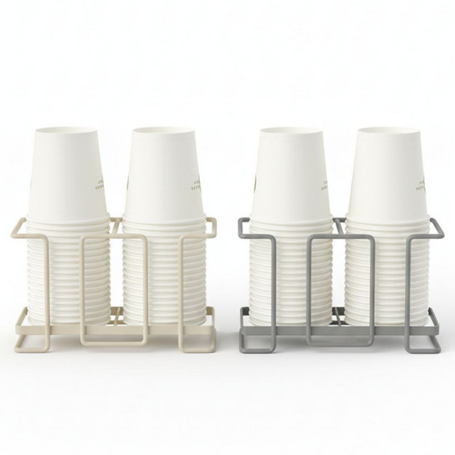 80factory 종이컵 거치대 클린 스탠드 2구, 1개, 그레이