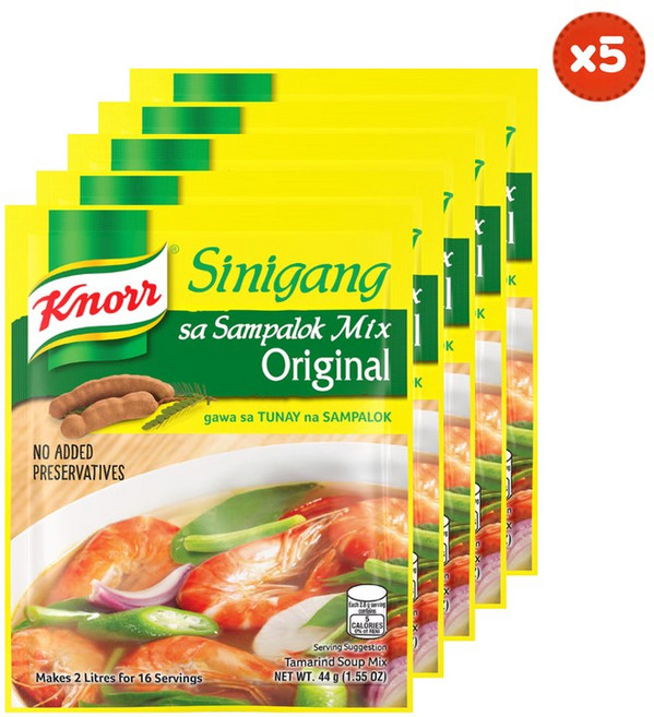 Knorr Sinigang Sampalok Mix Original 크노르 시니강 삼팔록 믹스 오리지날, 44g, 5개