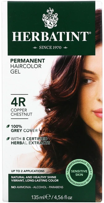 Herbatint 모발 염색 퍼머넌트 헤어 컬러 젤 4R 구리 밤색 (135 ml), 1개 - 쿠팡