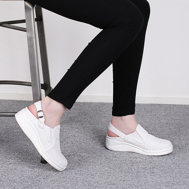 펀칭원단 간호사화샌들 블로퍼슈즈 2중쿠션샌들 깔창분리 슬리퍼겸용 국산제품