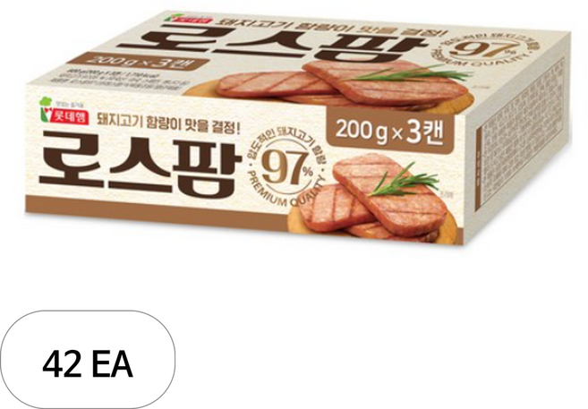롯데햄 로스팜 97%, 200g, 42개
