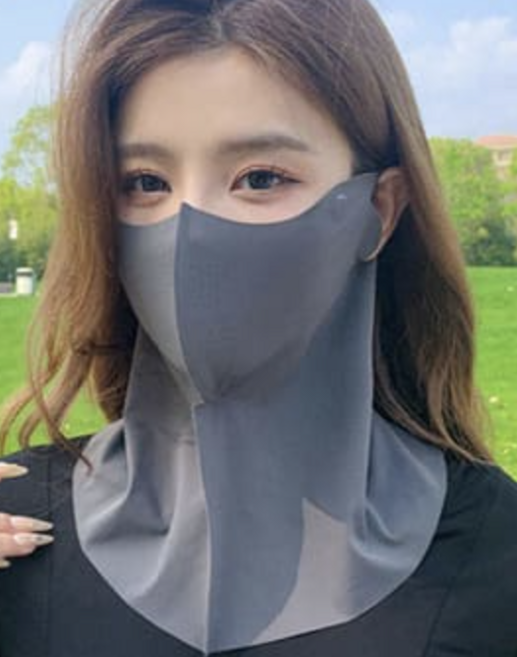 아이스 쿨링 자외선 차단 마스크 목 가리개 여성용 골프 등산 낚시 야외활동 숨쉬는 메쉬 넥커버, 다크그레이, 1개