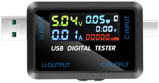 타입C USB 테스터기 전압 전류 측정기 고속충전모니터링, 1개