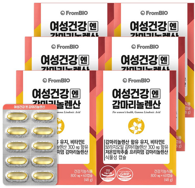 프롬바이오 여성건강엔 감마리놀렌산 영양제, 60정, 6개