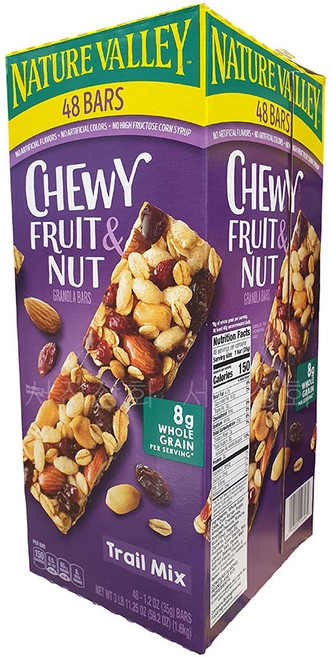 [코스트코]루고 Nature Valley 트레일 믹스 바 영양바 단백질바 35그램x (총48개임), 1.6kg, 1개